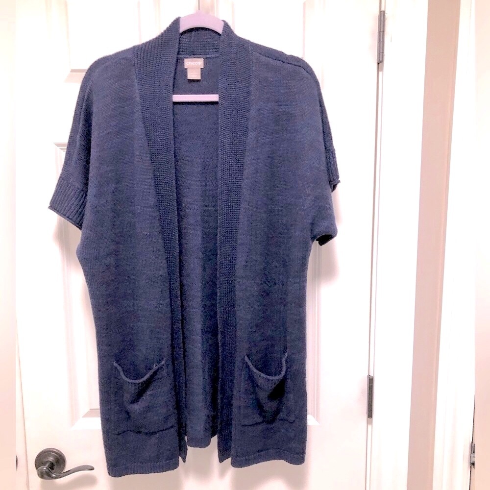 Chicos navy sweater coverup